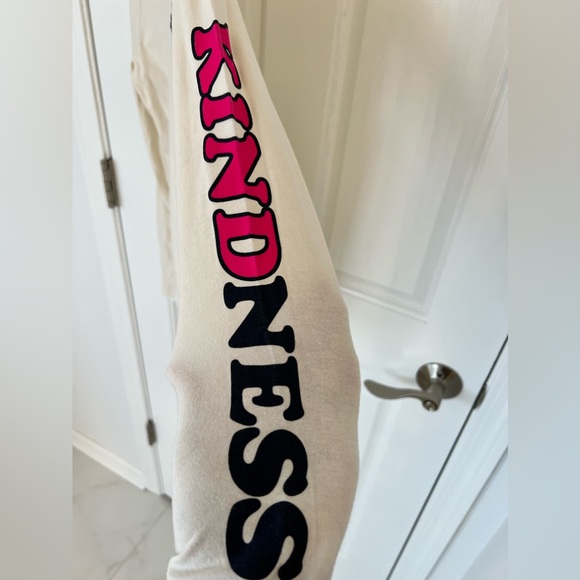 Gap Kids Long Sleeve Cream Pink and Black "Be A Nice Human" Shirt (Size XL) - Picture 4 of 4